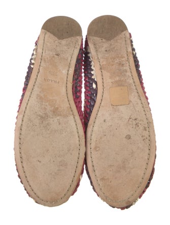Prada Leather Colorblock Pattern Ballet Flats