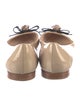 Prada Patent Leather Bow Accents Ballet Flats