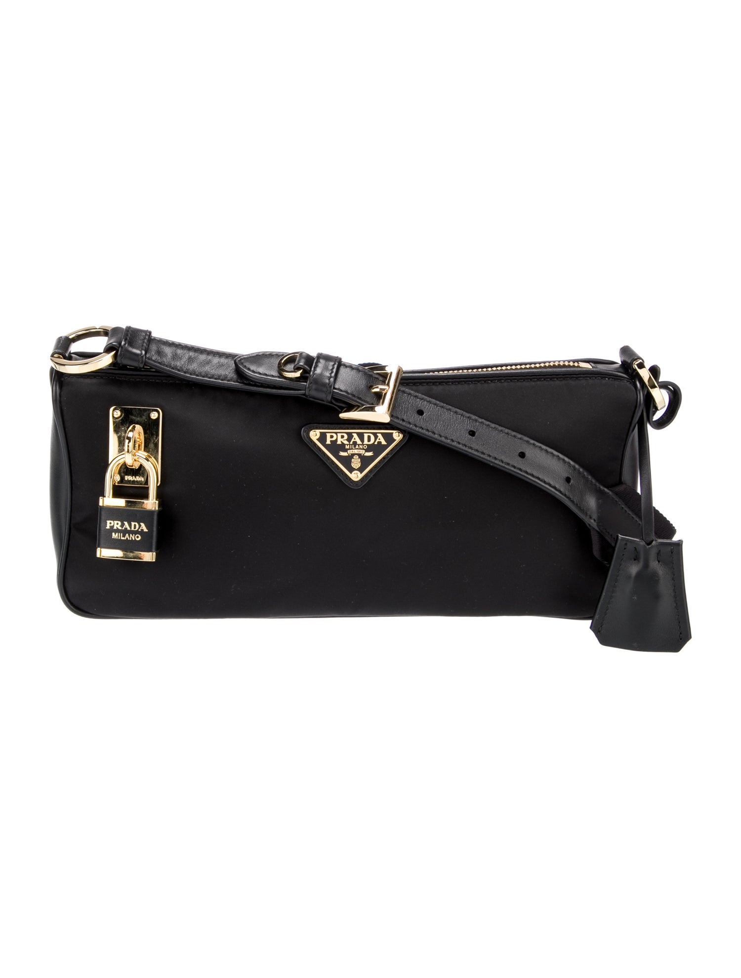 Prada Nylon Medium Re-Nylon and Leather Shoulder Bag Small