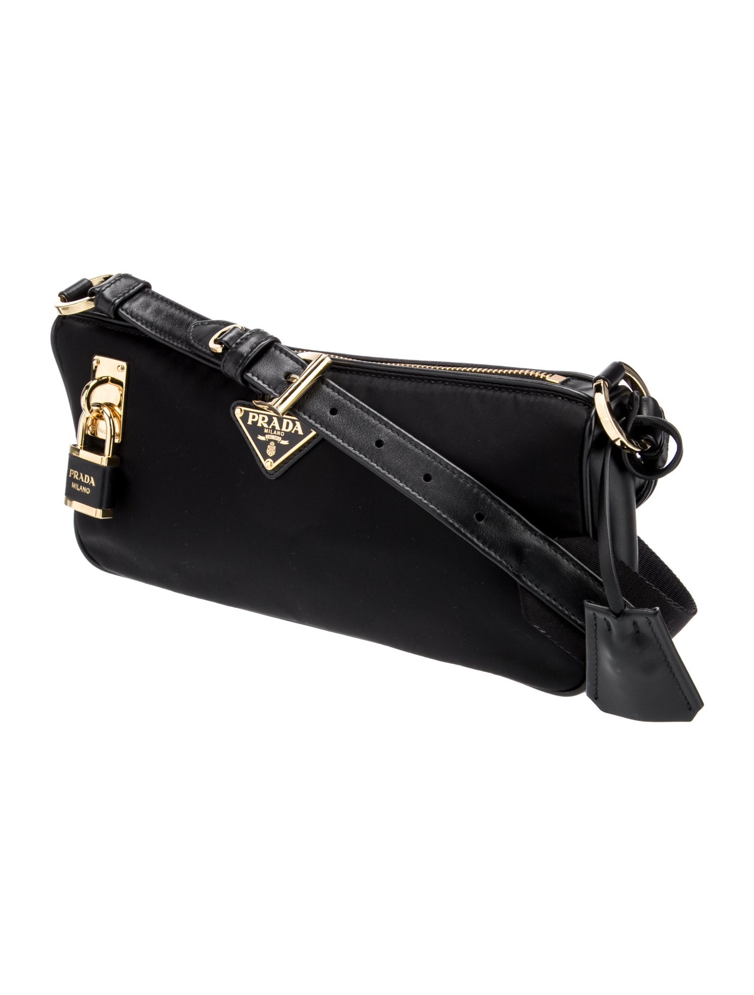 Prada Nylon Medium Re-Nylon and Leather Shoulder Bag Small