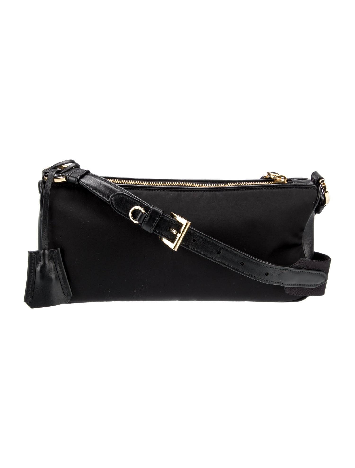 Prada Nylon Medium Re-Nylon and Leather Shoulder Bag Small