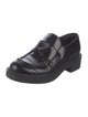 Prada Enameled Metal Triangle Leather Oxfords