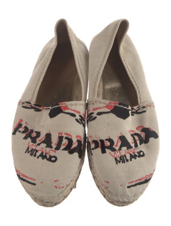 Prada Canvas Graphic Print Espadrilles