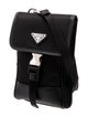 Prada Enameled Metal Triangle Backpack