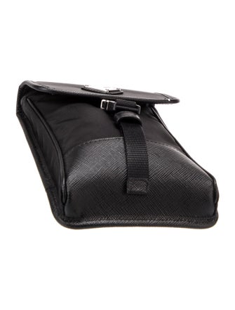 Prada Enameled Metal Triangle Backpack