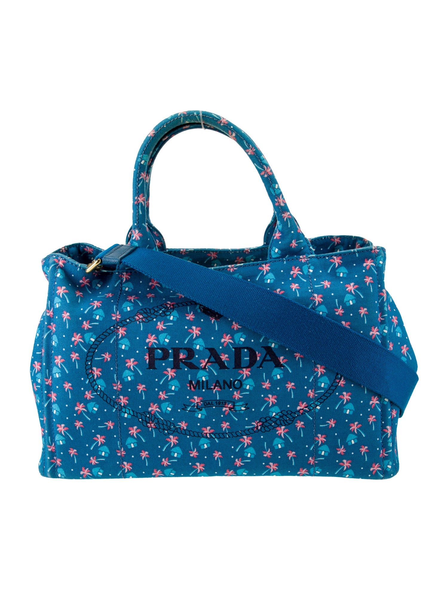 Prada Canvas Top Handle Bag