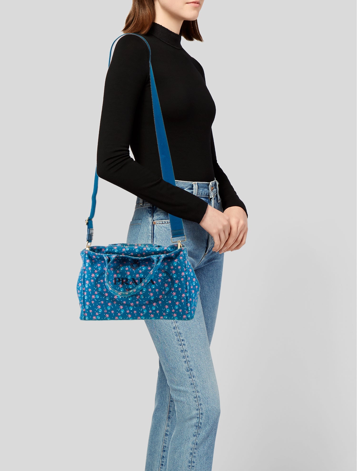 Prada Canvas Top Handle Bag