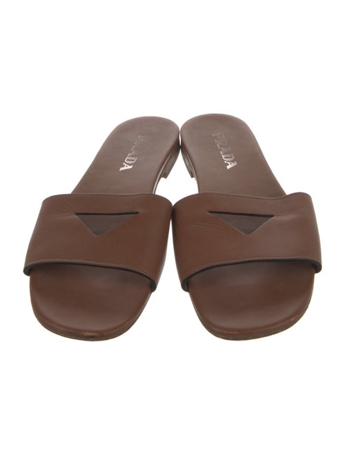 Prada Leather Cutout Accent Slides