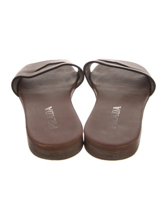 Prada Leather Cutout Accent Slides