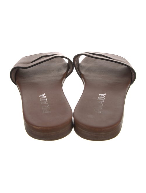 Prada Leather Cutout Accent Slides