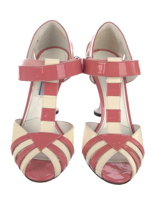 Prada Patent Leather T-Strap Sandals