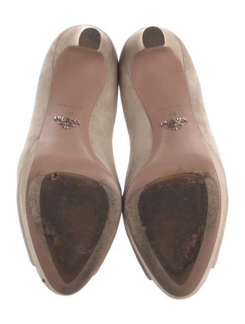 Prada Suede Cutout Accent Pumps