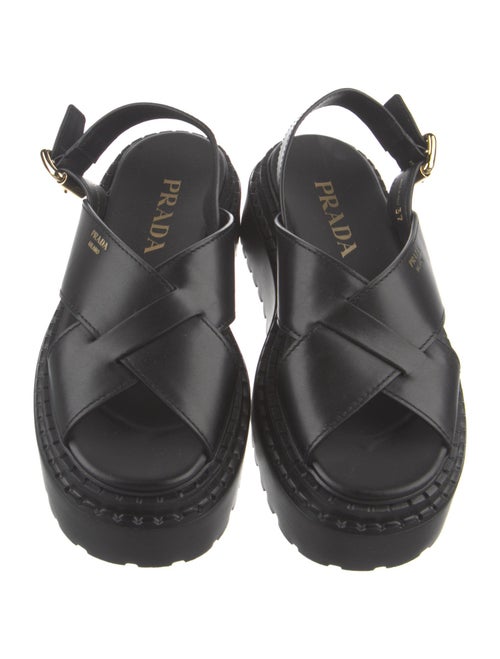 Prada Leather Slingback Sandals