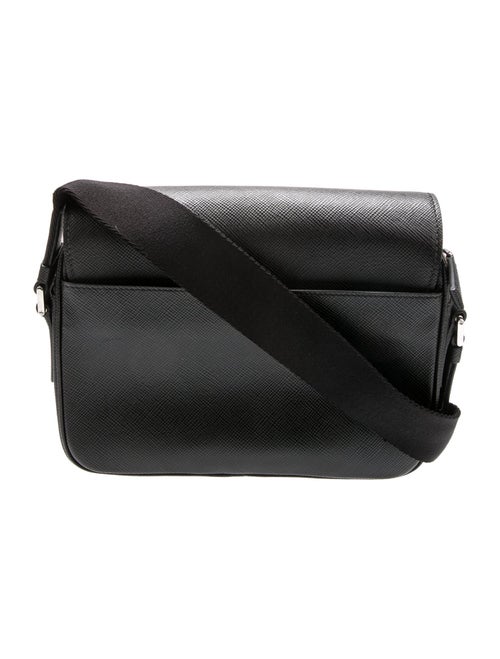 Prada Enameled Metal Triangle Messenger Bag