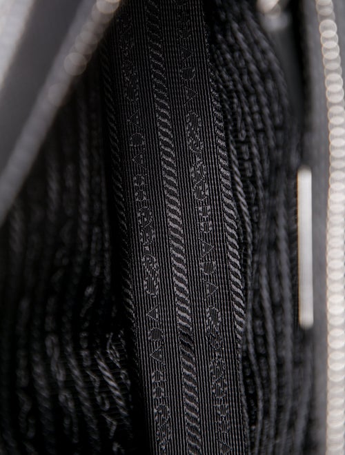 Prada Enameled Metal Triangle Messenger Bag