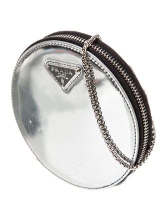 Prada Enameled Metal Triangle Round Contenitori Mini