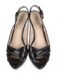 Prada Patent Leather Whipstitch Trim Slingback Sandals