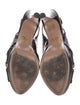 Prada Patent Leather Whipstitch Trim Slingback Sandals