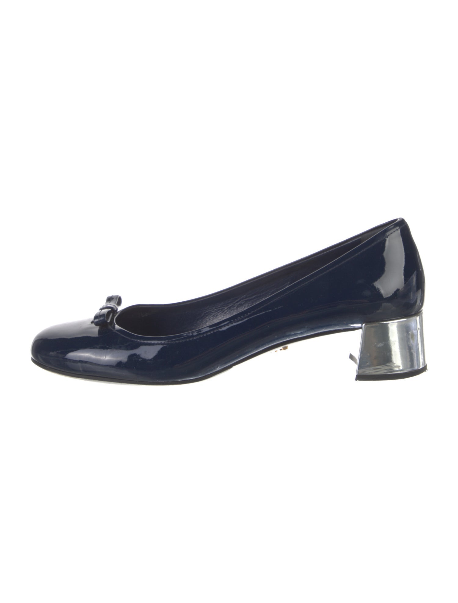 Prada Patent Leather Colorblock Pattern Pumps