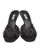 Prada Velvet Crystal Embellishments Slides