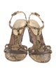 Prada Snakeskin Animal Print T-Strap Sandals