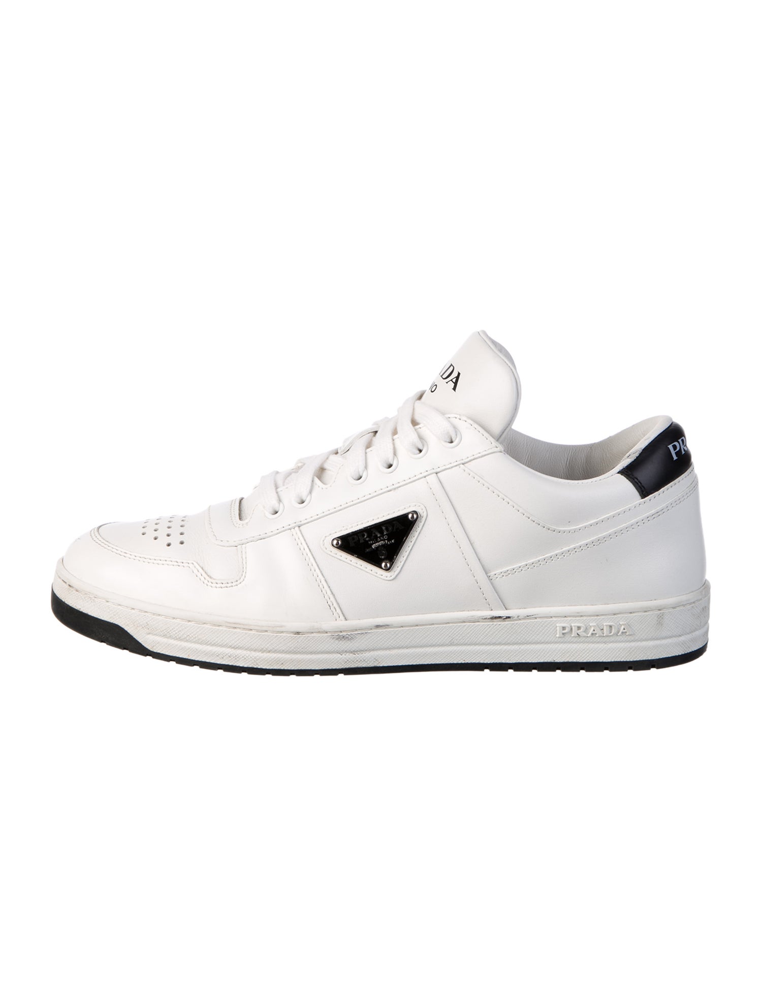 Prada Leather Colorblock Pattern Sneakers