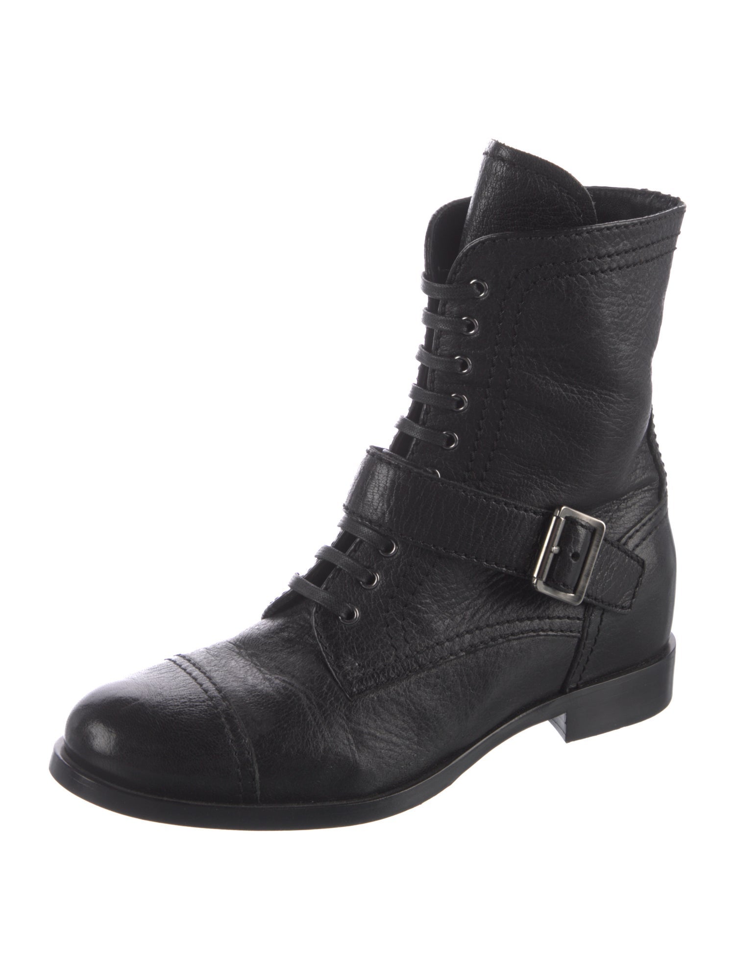 Prada Leather Combat Boots
