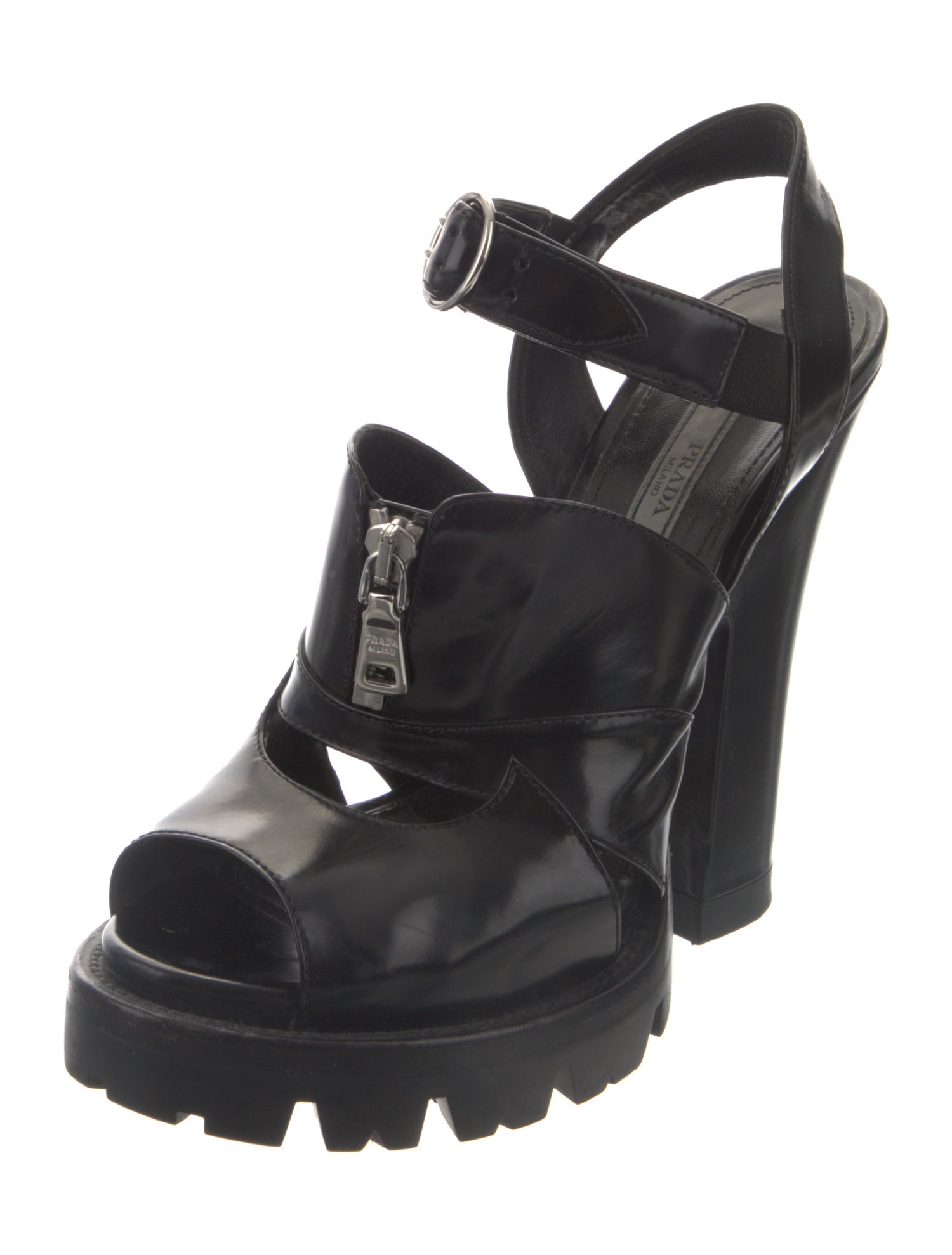 Prada Leather Slingback Sandals