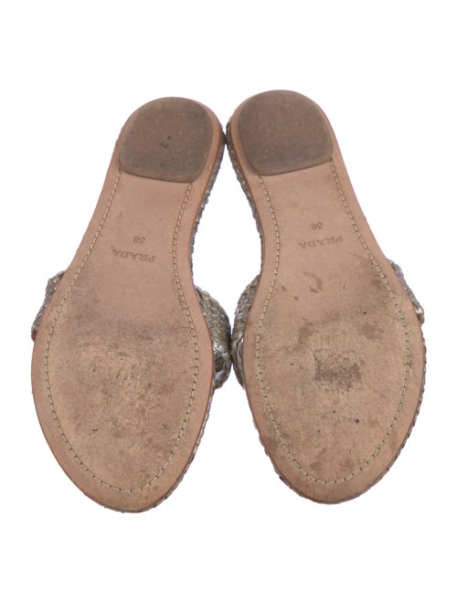 Prada Leather Animal Print Flip Flops