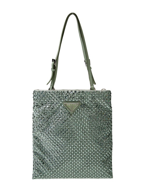 Prada Enameled Metal Triangle Top Handle Bag