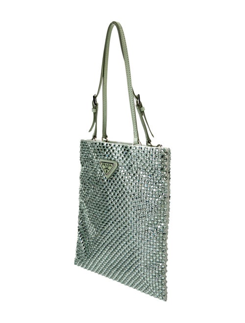 Prada Enameled Metal Triangle Top Handle Bag