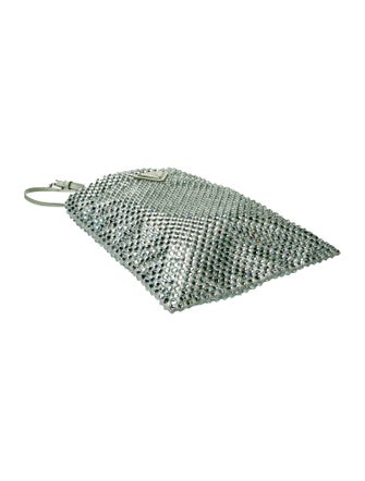 Prada Enameled Metal Triangle Top Handle Bag