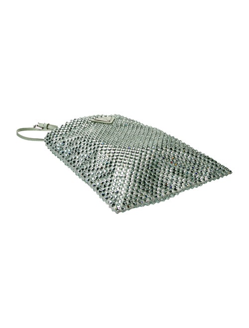 Prada Enameled Metal Triangle Top Handle Bag