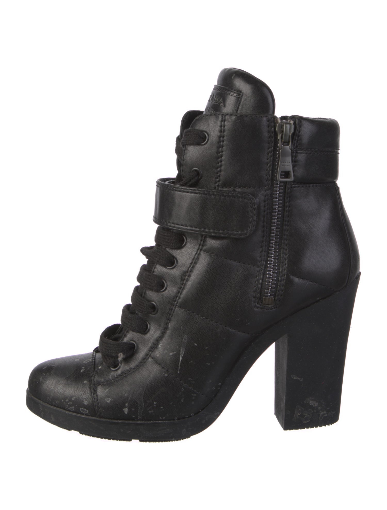 Prada Leather Lace-Up Boots