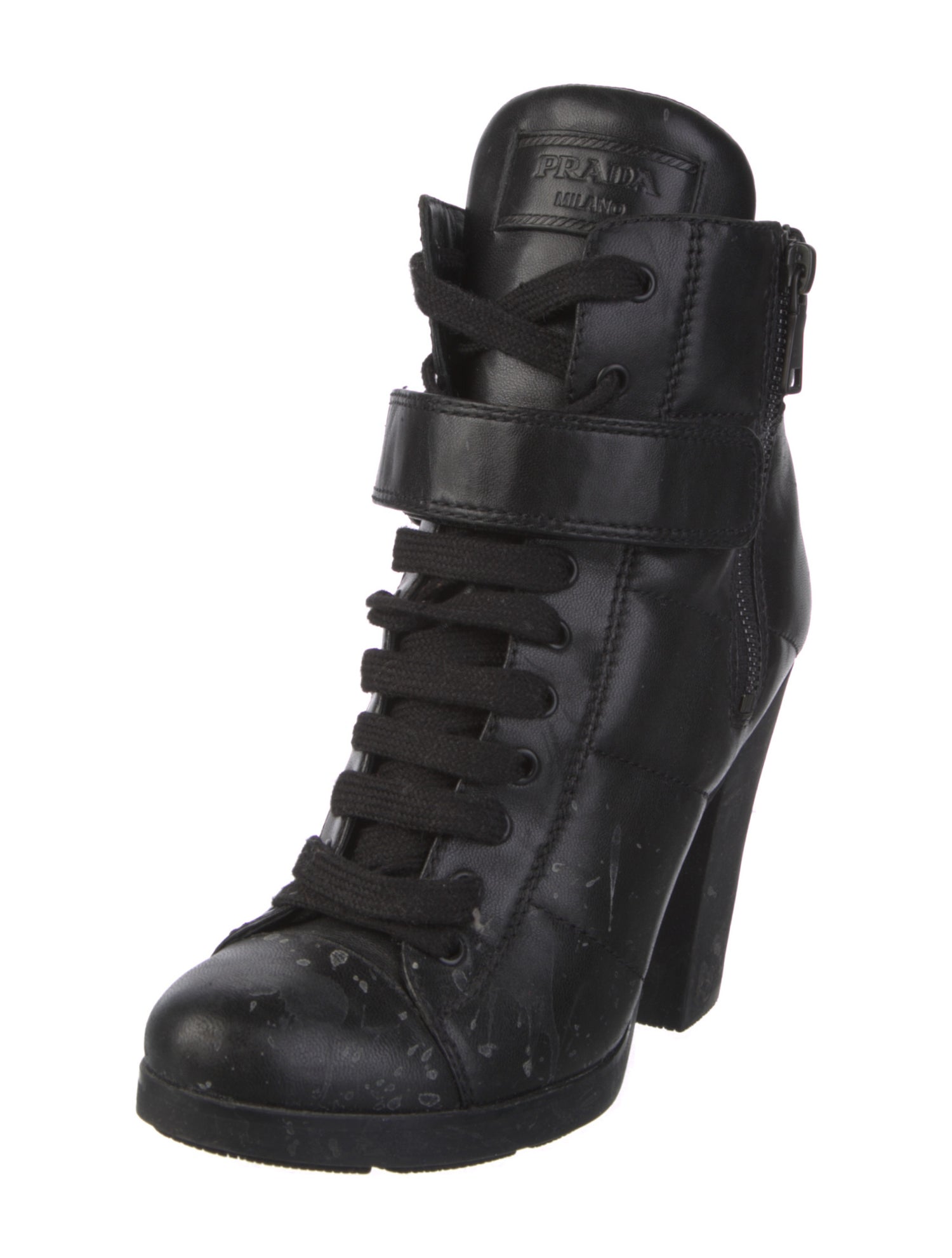 Prada Leather Lace-Up Boots