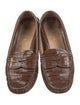 Prada Embossed Leather Animal Print Moccasins