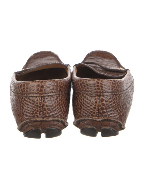 Prada Embossed Leather Animal Print Moccasins