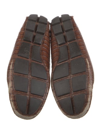 Prada Embossed Leather Animal Print Moccasins