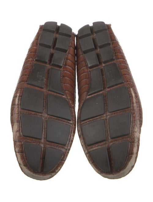 Prada Embossed Leather Animal Print Moccasins