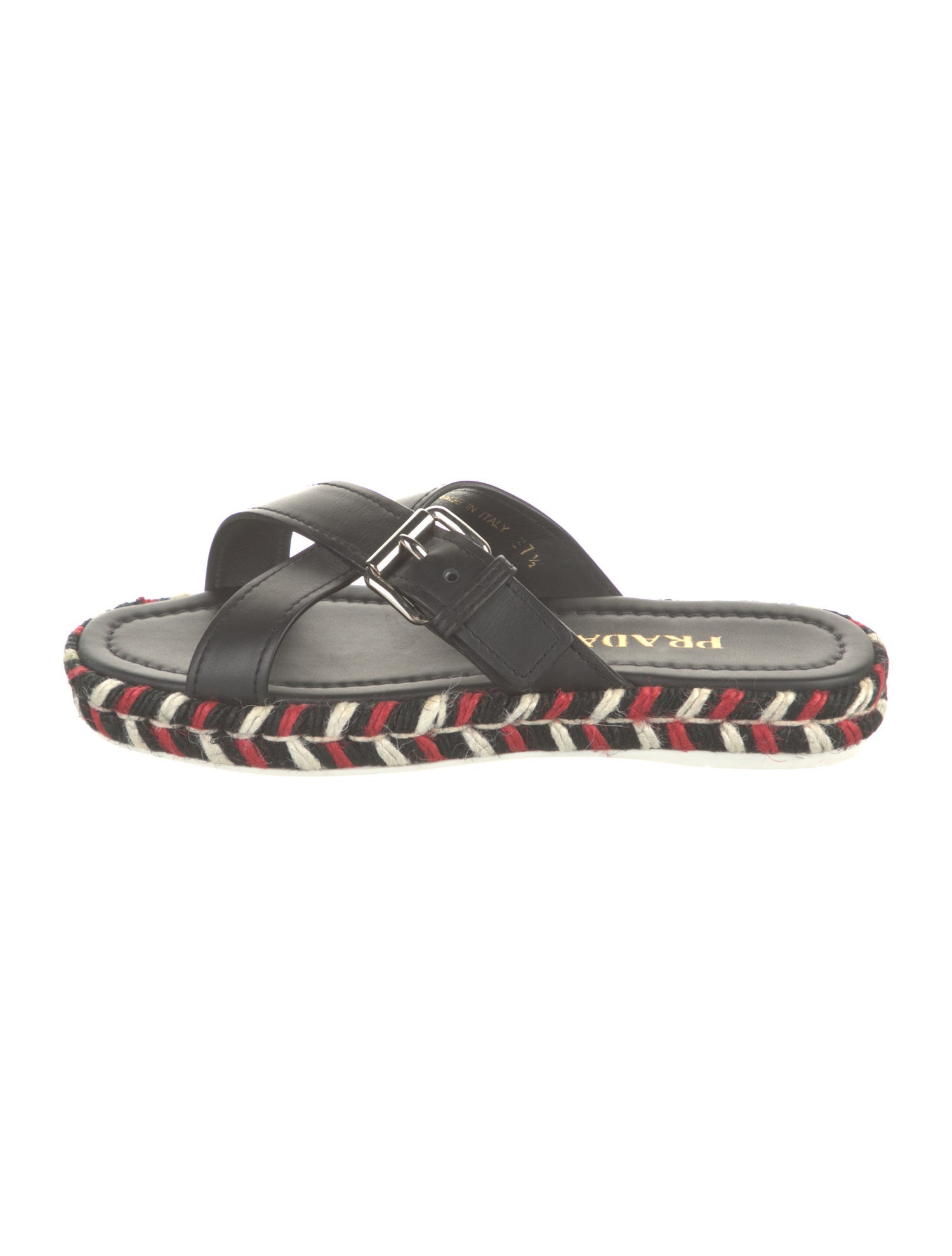 Prada Leather Patterned Slides