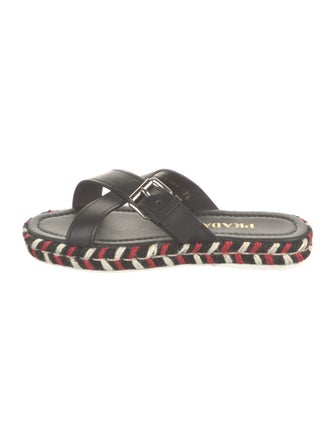 Prada Leather Patterned Slides