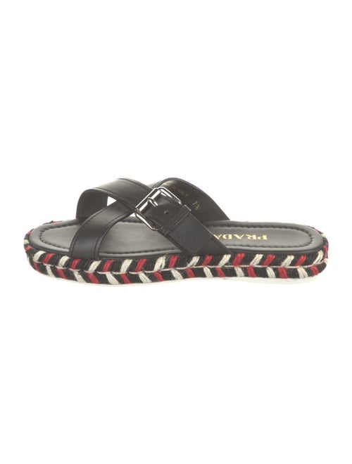 Prada Leather Patterned Slides