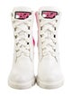 Prada Leather Colorblock Pattern Lace-Up Boots