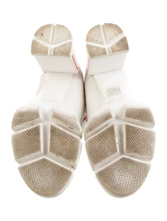 Prada Leather Colorblock Pattern Lace-Up Boots