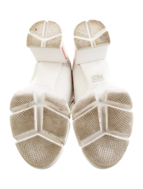 Prada Leather Colorblock Pattern Lace-Up Boots