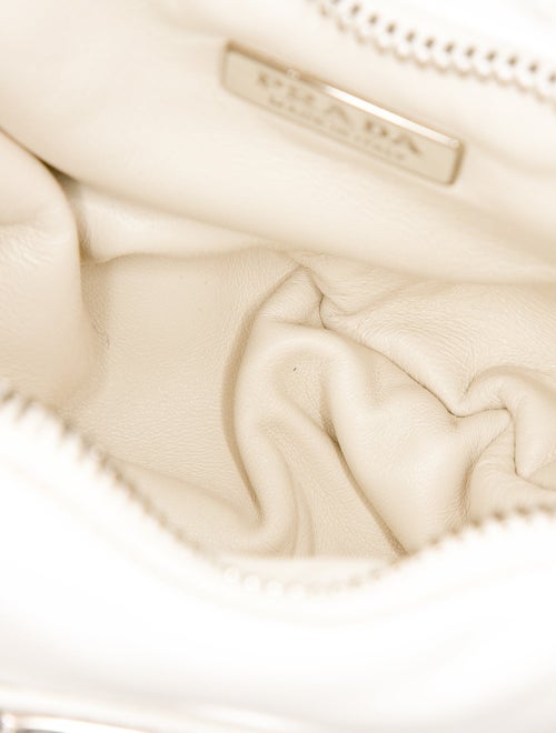 Prada Enameled Metal Triangle Hobo Small