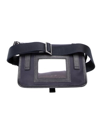 Prada Enameled Metal Triangle Belt Bag