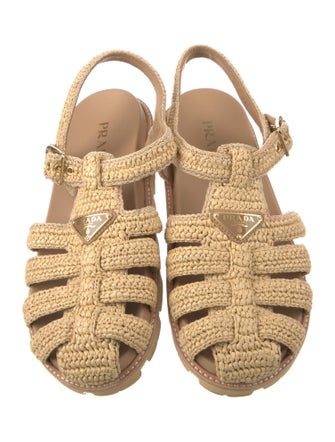Prada Raffia Gladiator Sandals