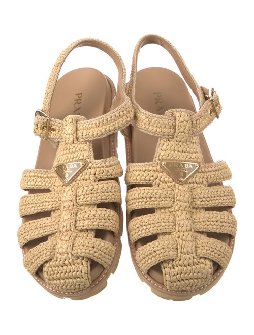 Prada Raffia Gladiator Sandals