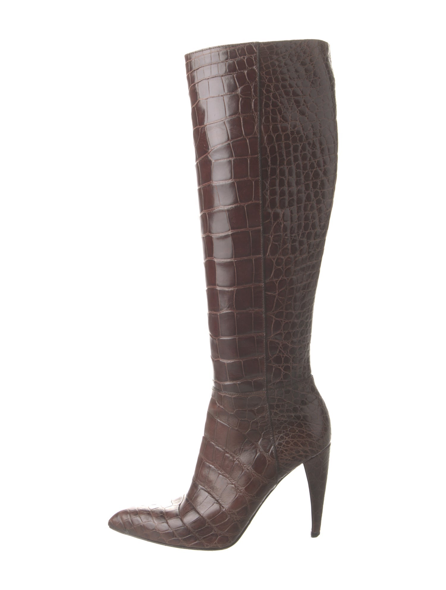 Prada Crocodile Animal Print Boots